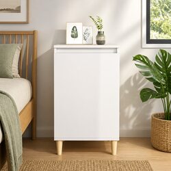 Concise High Gloss White Bedside Cabinet