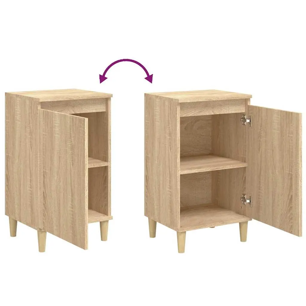 Bedside Cabinets Brown 40x35x70 cm Engineered Wood Nightstand Storage 2 Piece