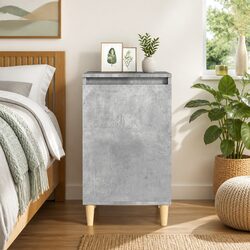 Grey Bedside Cabinet with Storage 40x35x70 cm