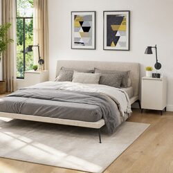 Compact White Nightstand with Modern Design