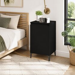 Black Bedside Cabinet 40x35x70 cm with Storage