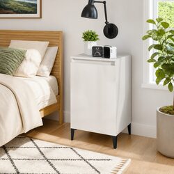 Bedside Cabinet in White High Gloss Finish