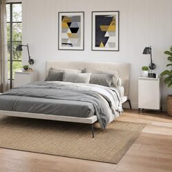 Compact High Gloss Nightstand with Storage Solutions