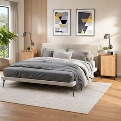 Compact Nightstand Set: 2 pcs Brown Engineered Wood