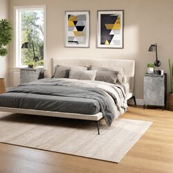 Grey Bedside Cabinet with Ample Storage