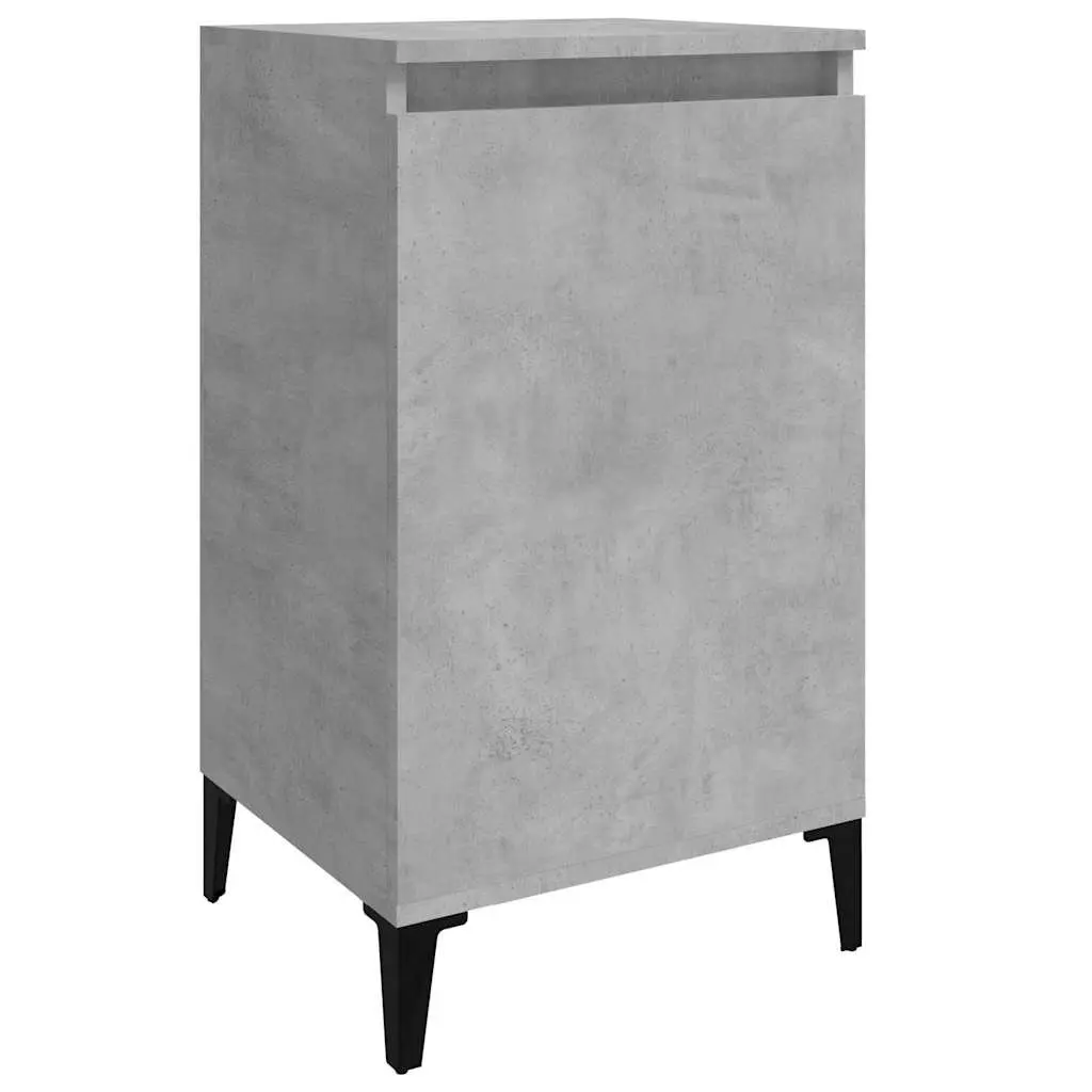 Bedside Cabinets Concrete Grey 2 Piece Nightstands Bedroom Side Table with Door