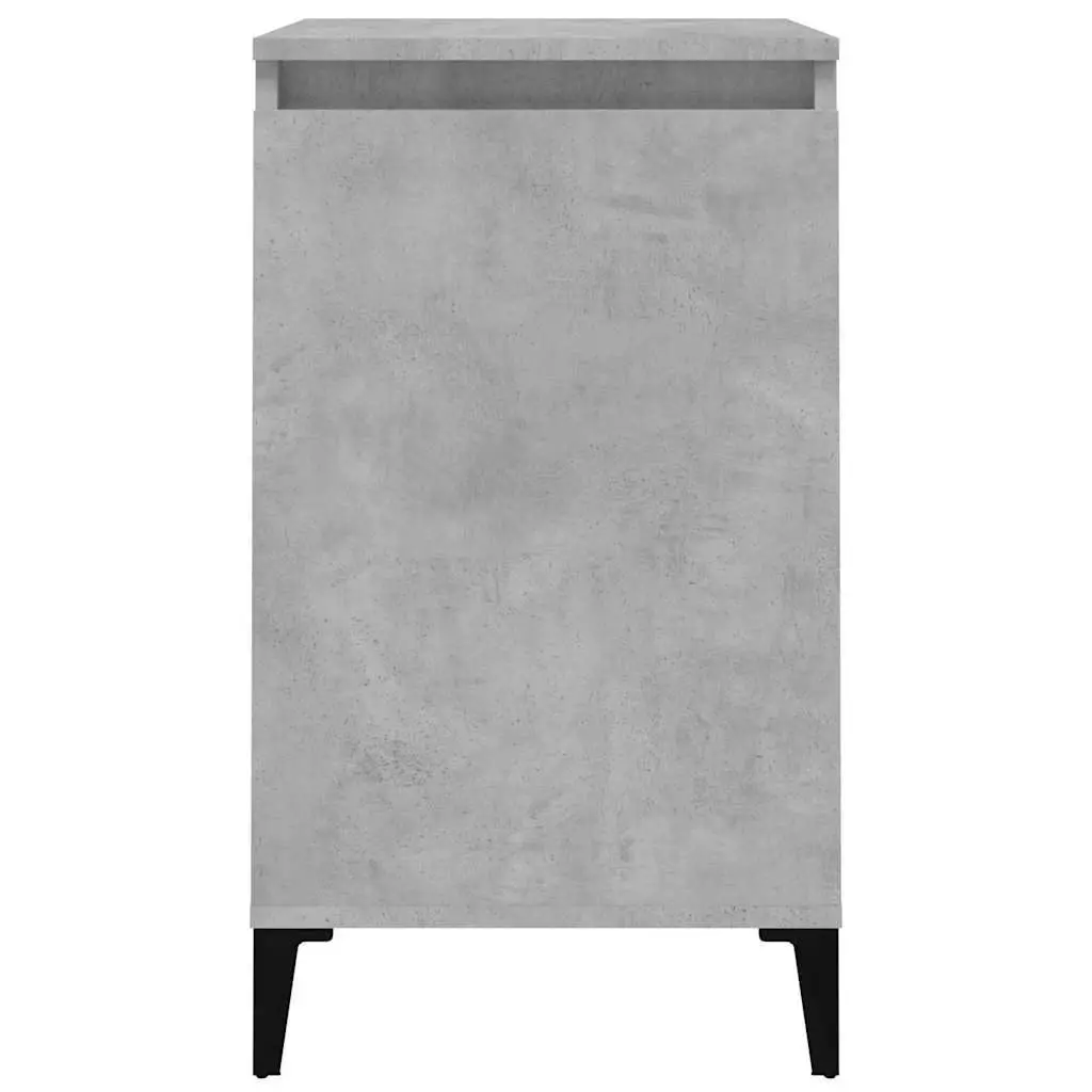 Bedside Cabinets Concrete Grey 2 Piece Nightstands Bedroom Side Table with Door