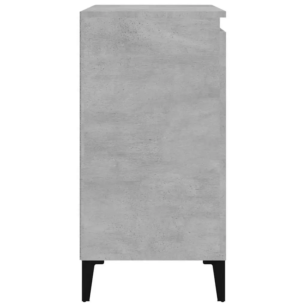 Bedside Cabinets Concrete Grey 2 Piece Nightstands Bedroom Side Table with Door