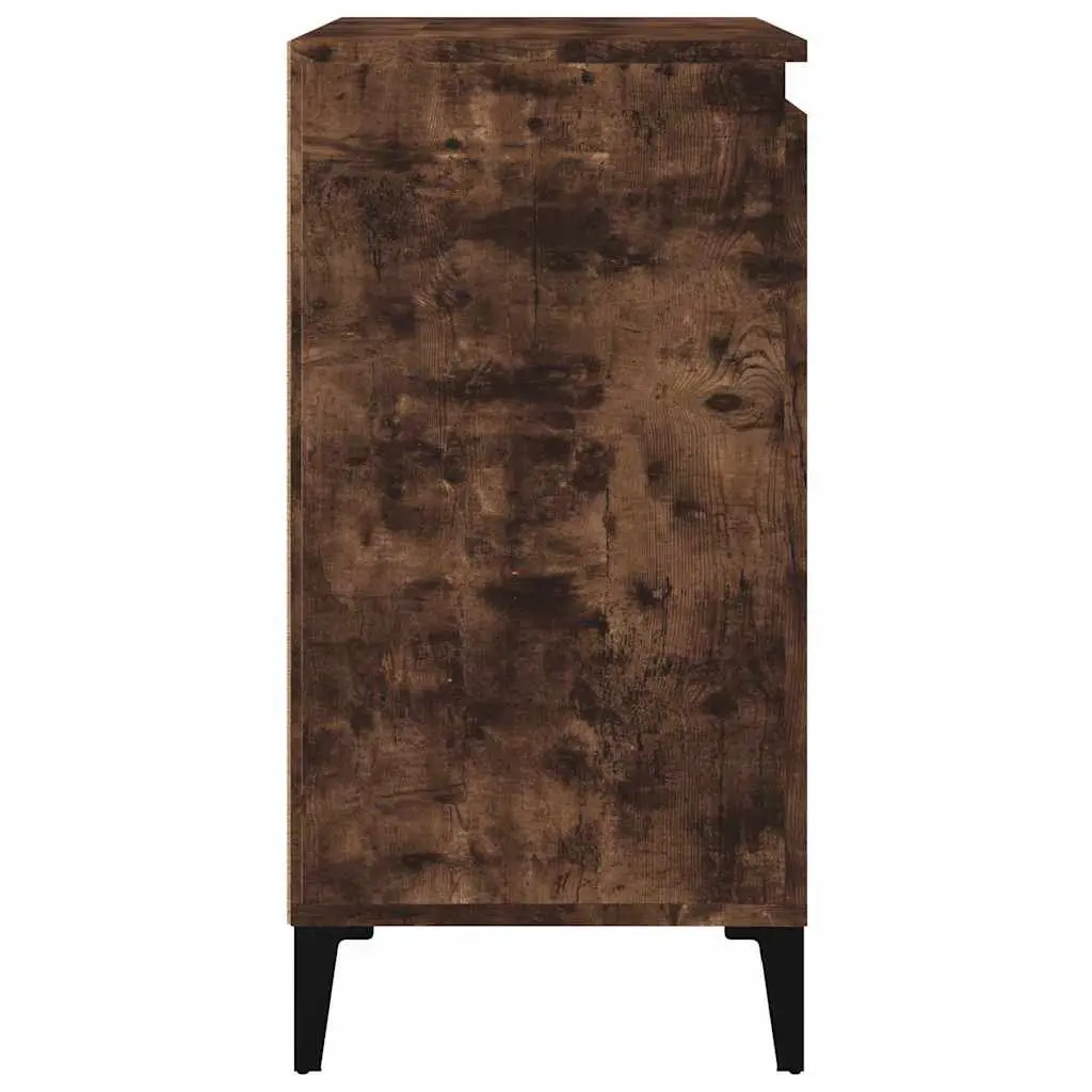 Bedside Cabinet Smoked Oak 40x35x70cm Nightstand with Door Storage Compartment