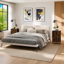 Bedside Cabinets 2 pcs Smoked Oak Nightstands Bedroom Storage 40x35x70 cm