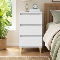 3-Drawer Bedside Cabinet in White