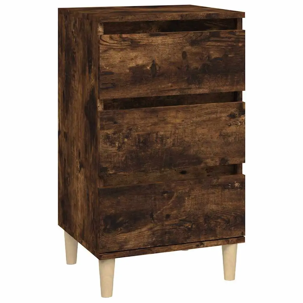 Bedside Cabinet Brown 40x35x70cm 3 Drawer Nightstand Storage