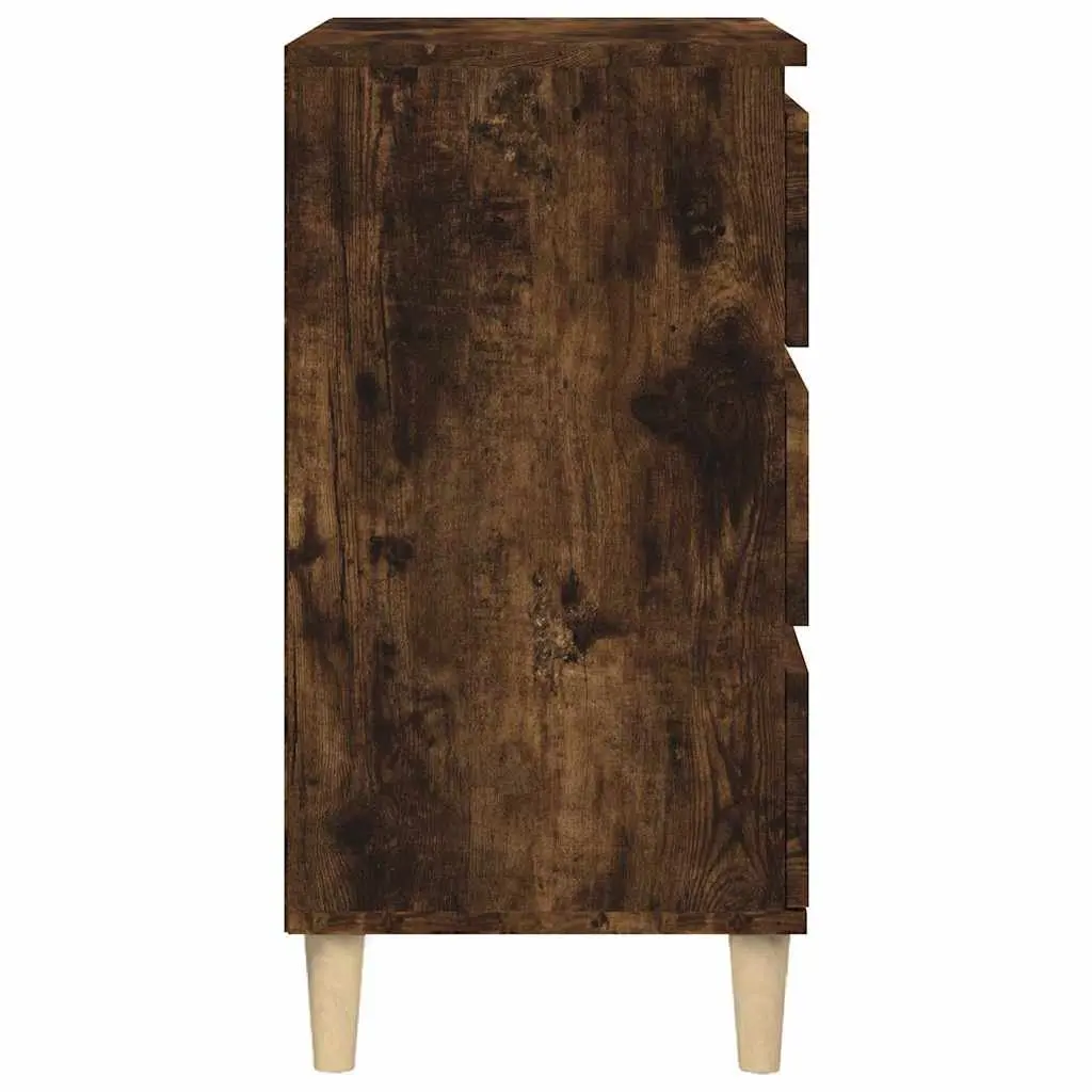 Bedside Cabinet Brown 40x35x70cm 3 Drawer Nightstand Storage