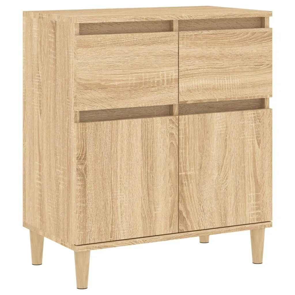 Storage Cabinet Engineered Wood Brown 60x35x70cm with Drawers and Door Compartments for Bedroom Kitchen Bathroom Office