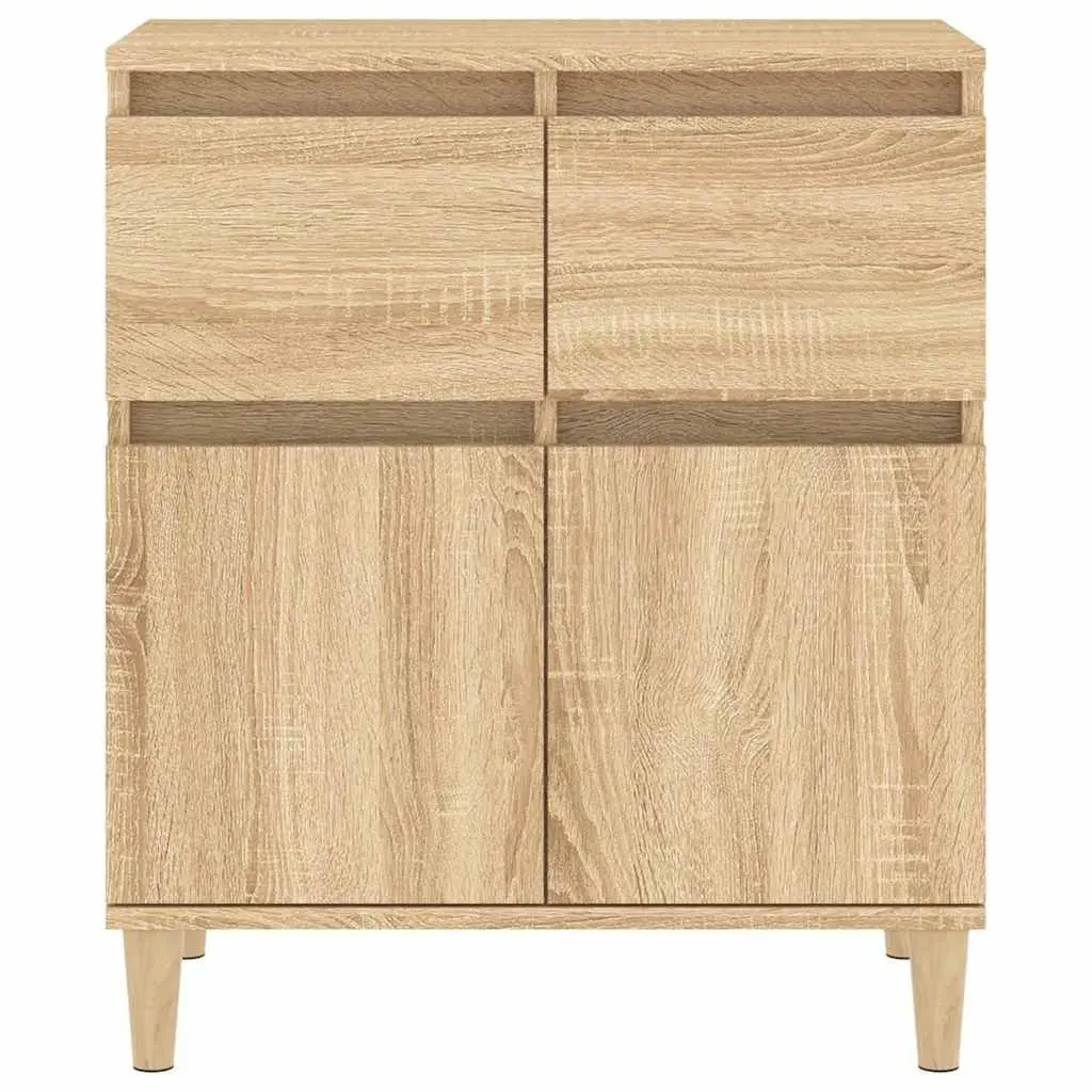 Storage Cabinet Engineered Wood Brown 60x35x70cm with Drawers and Door Compartments for Bedroom Kitchen Bathroom Office