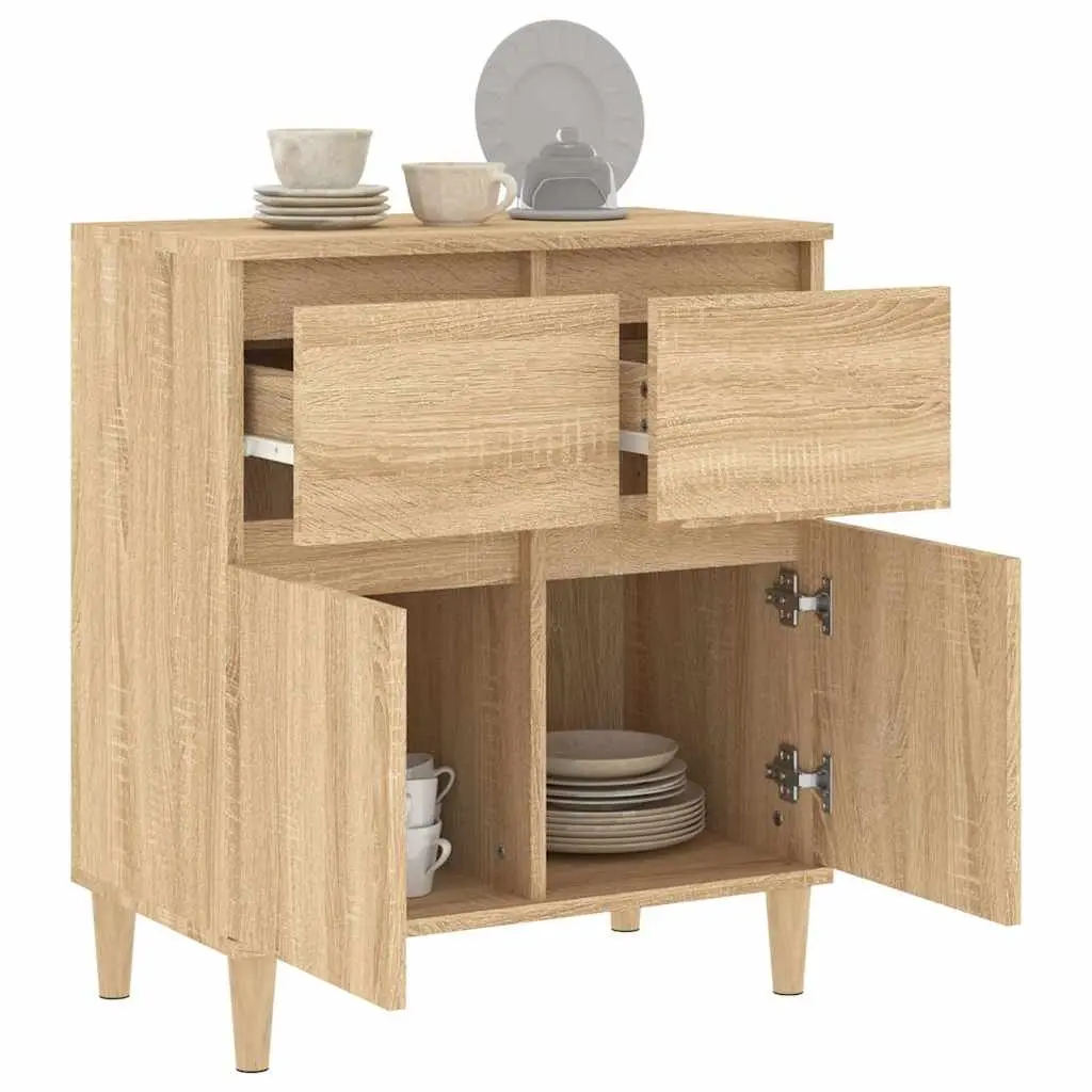 Storage Cabinet Engineered Wood Brown 60x35x70cm with Drawers and Door Compartments for Bedroom Kitchen Bathroom Office