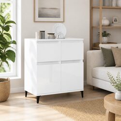 White Sideboard Cabinet with Ample Storage 60x35x70cm