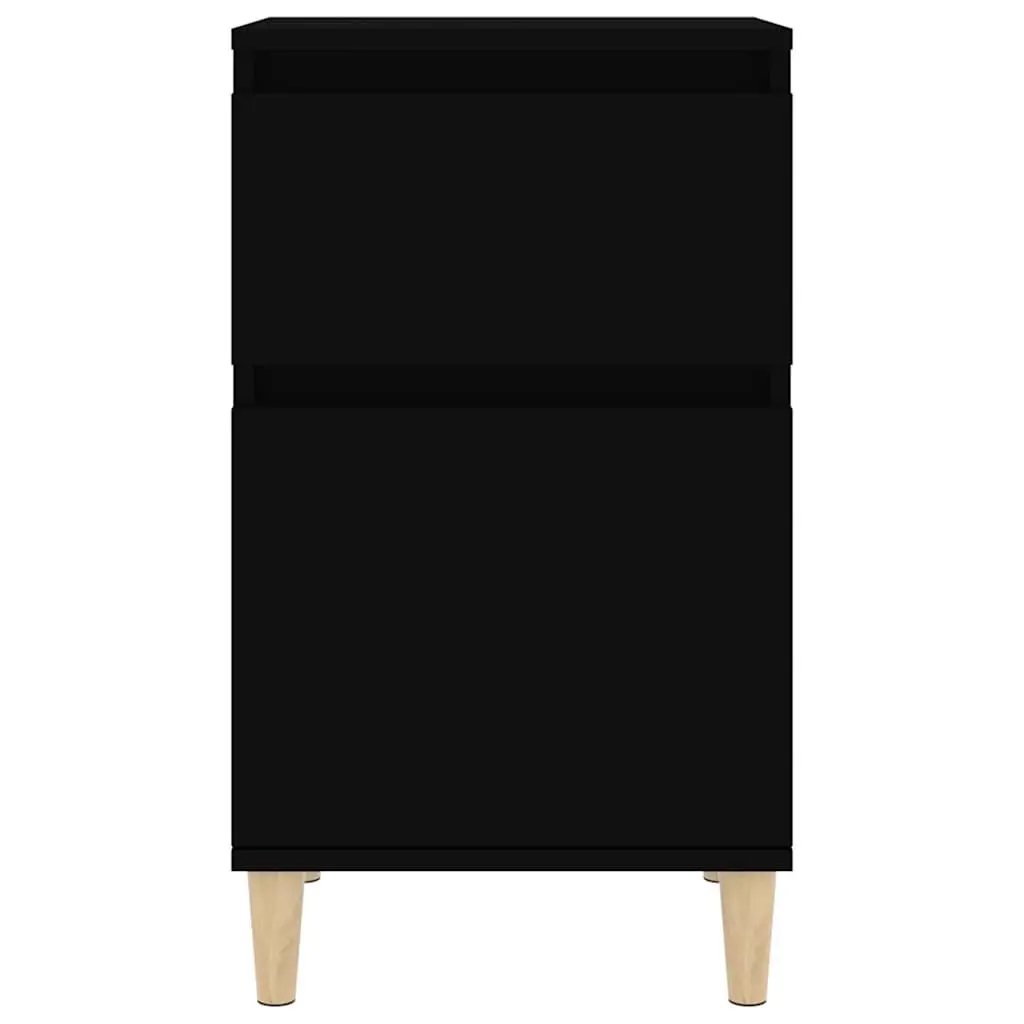 Bedside Cabinets Black 2 Pieces Storage Organiser