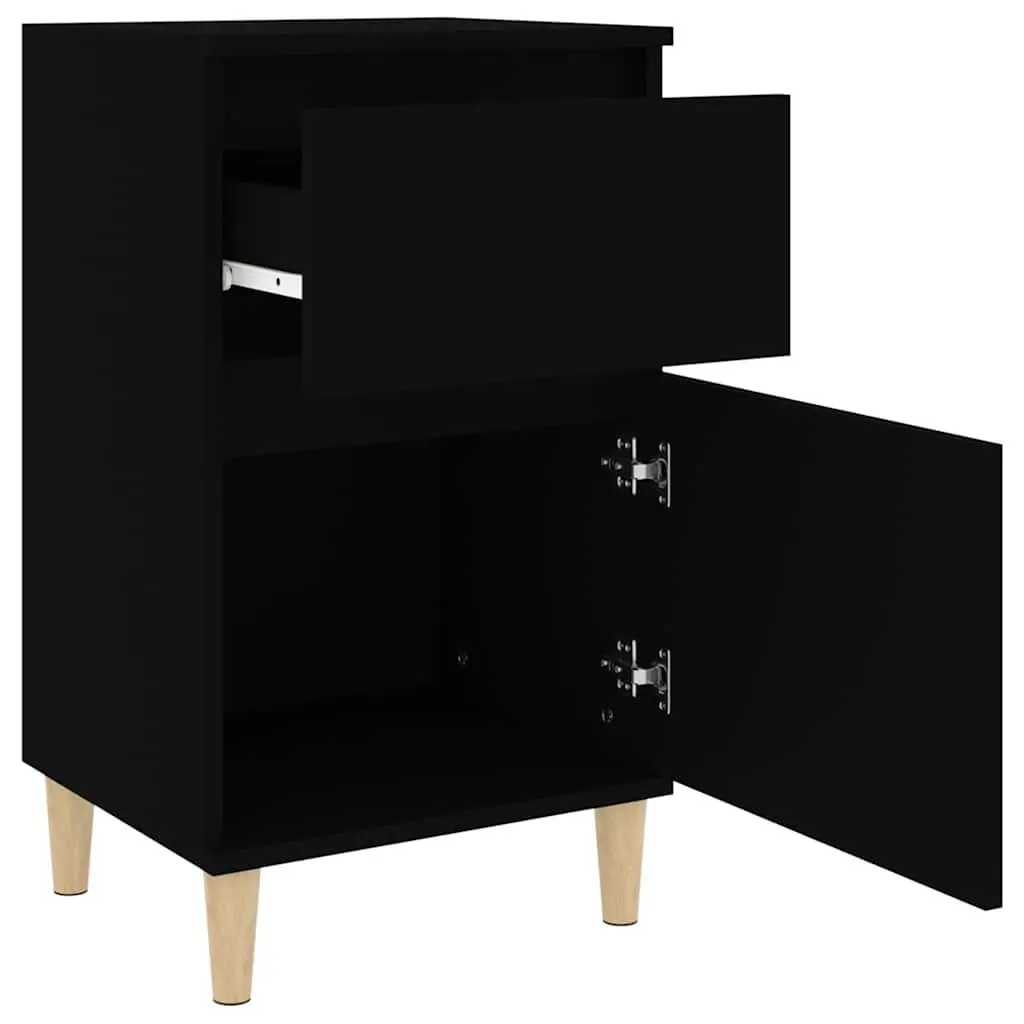 Bedside Cabinets Black 2 Pieces Storage Organiser