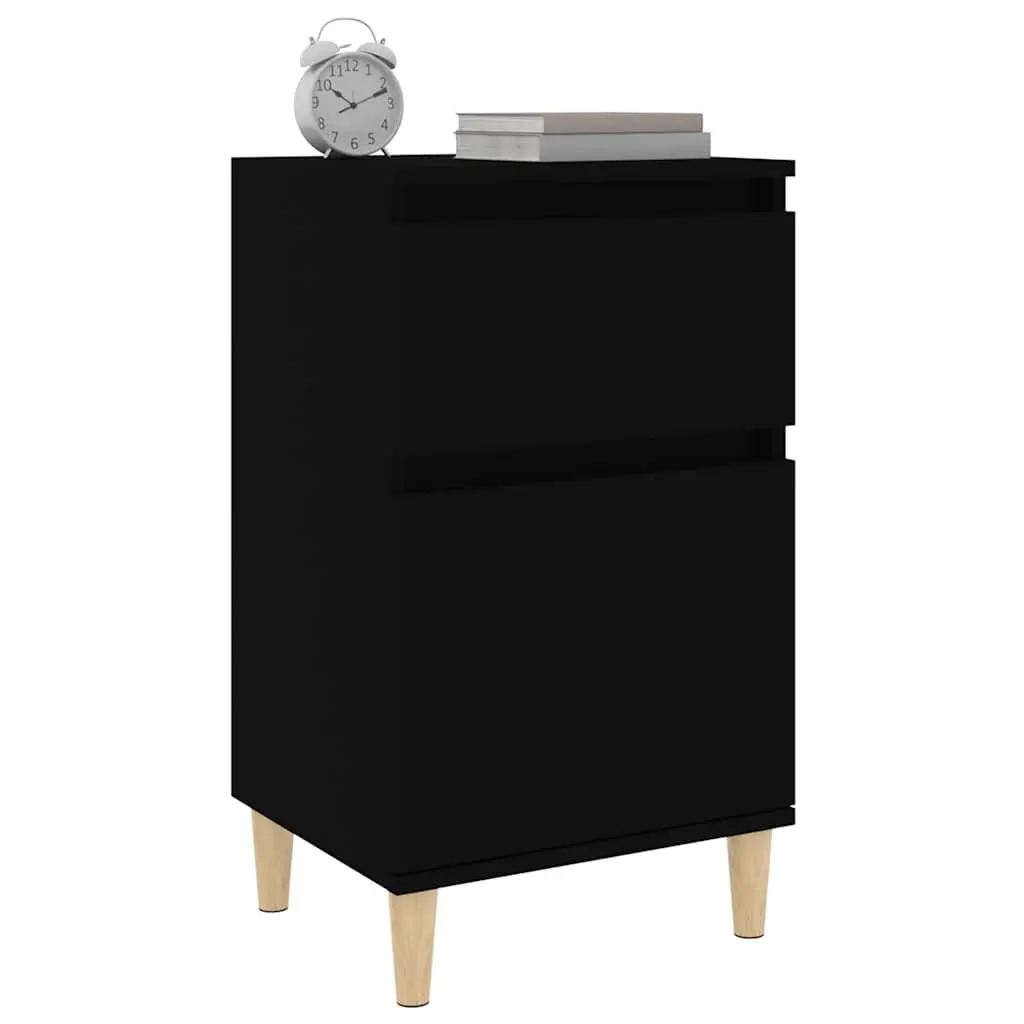 Bedside Cabinets Black 2 Pieces Storage Organiser