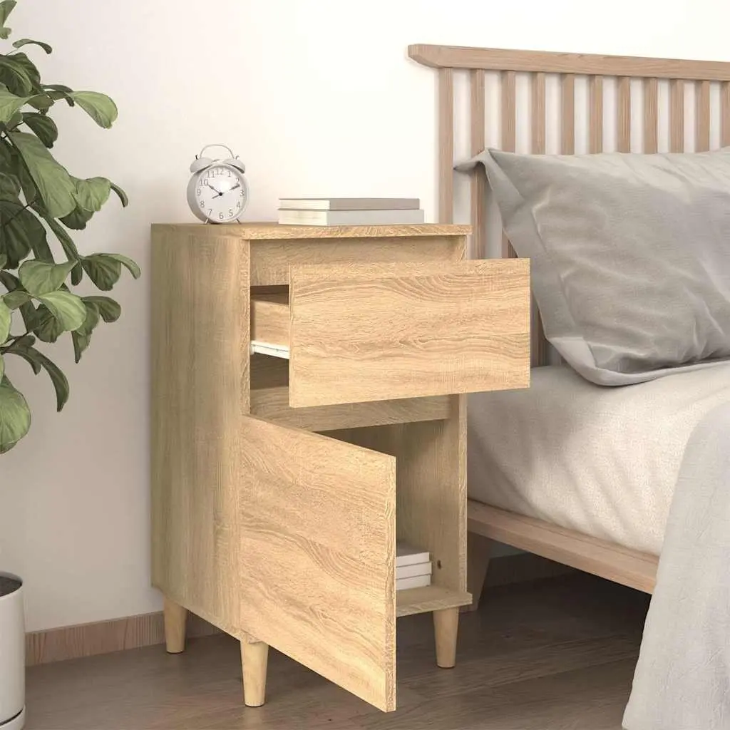 Bedside Cabinet Brown 40x35x70cm Storage Organiser