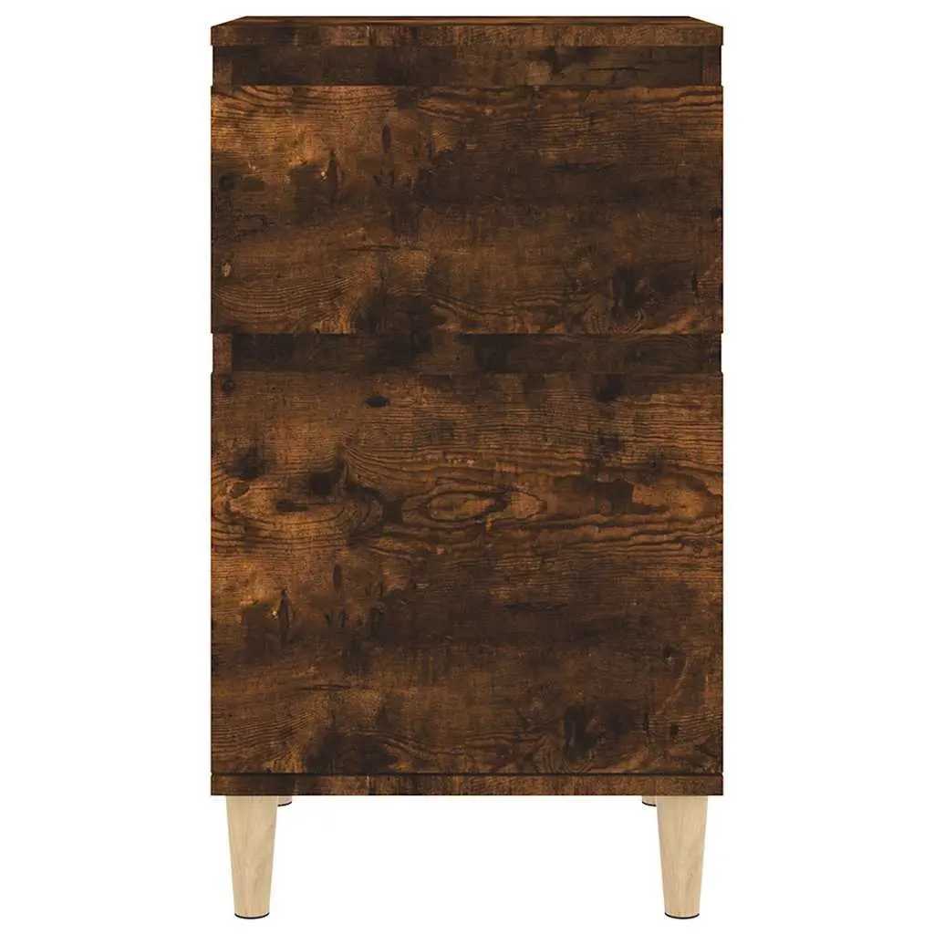 Engineered Wood Nightstand Brown 40x35x70 cm Storage Bedside Cabinet with Smooth Surface