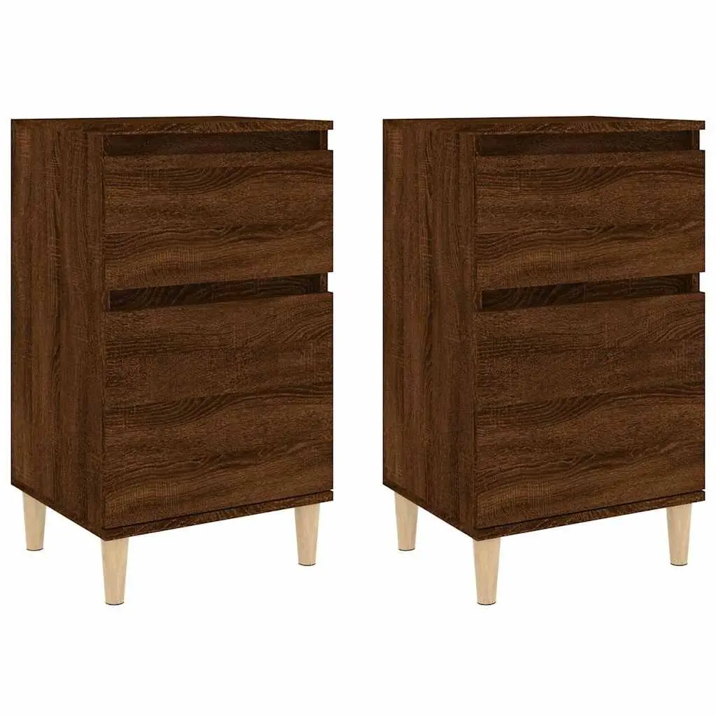 Bedside Table Brown Oak 40x35x70cm Storage Nightstand Durable Engineered Wood