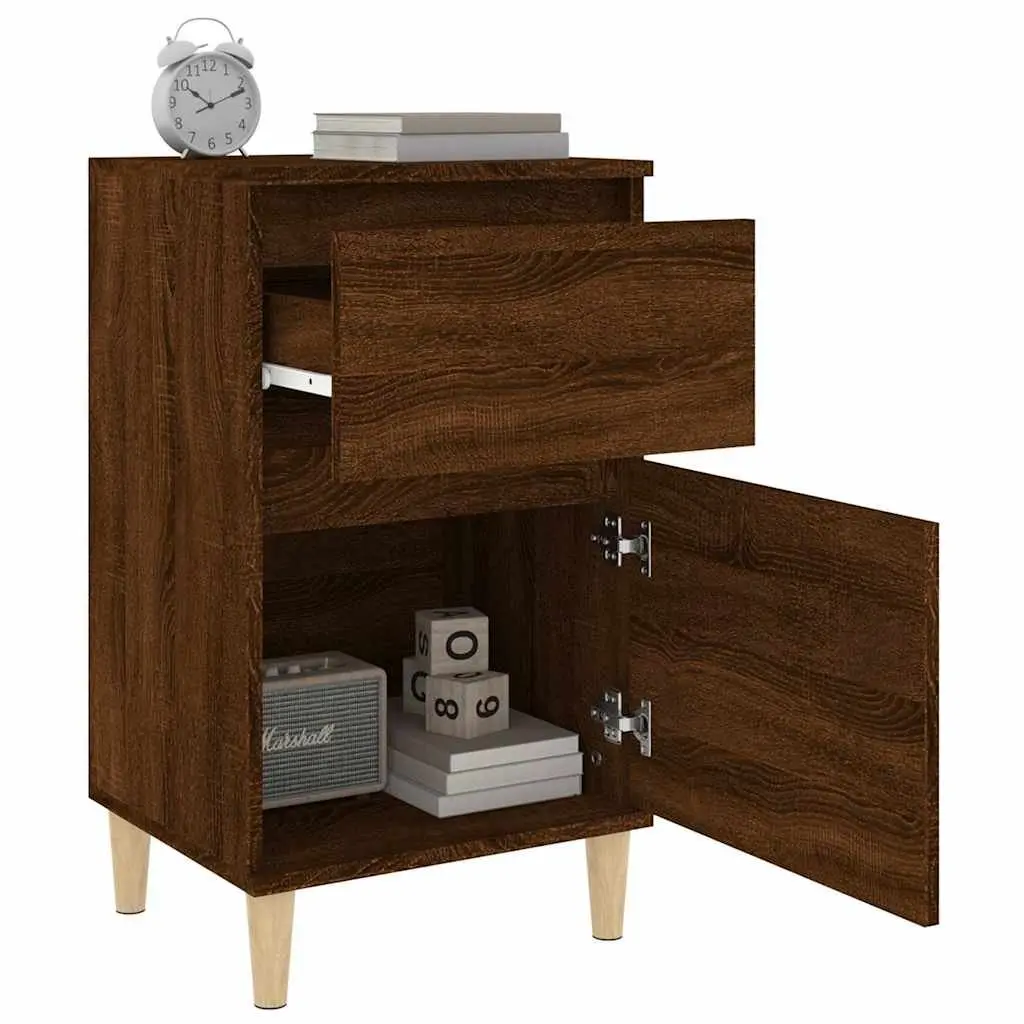 Bedside Table Brown Oak 40x35x70cm Storage Nightstand Durable Engineered Wood
