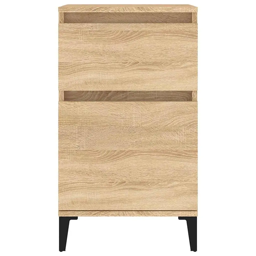 Brown Bedside Table Nightstand Storage Drawer Engineered Wood 40x35x70cm Bedroom Furniture