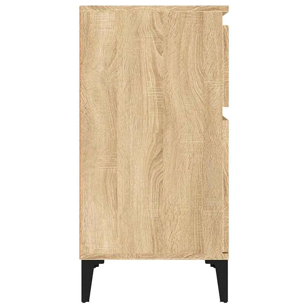 Brown Bedside Table Nightstand Storage Drawer Engineered Wood 40x35x70cm Bedroom Furniture