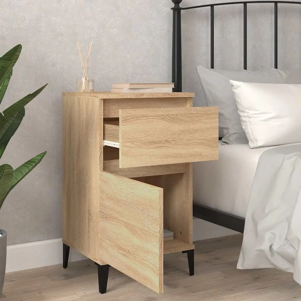 Bedside Cabinets Brown 40x35x70 cm Storage Nightstand Organiser Set of 2