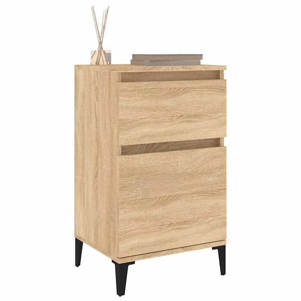 Bedside Cabinets Brown 40x35x70 cm Storage Nightstand Organiser Set of 2