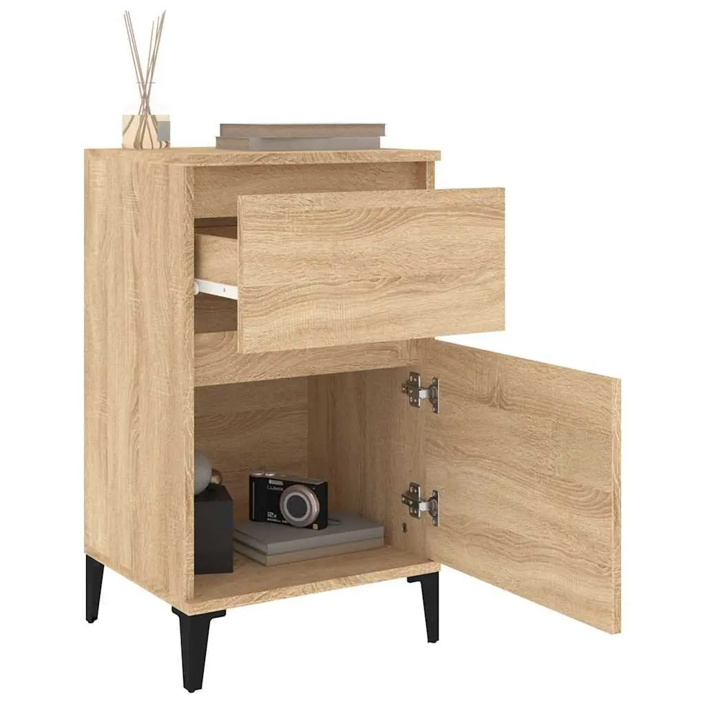 Bedside Cabinets Brown 40x35x70 cm Storage Nightstand Organiser Set of 2