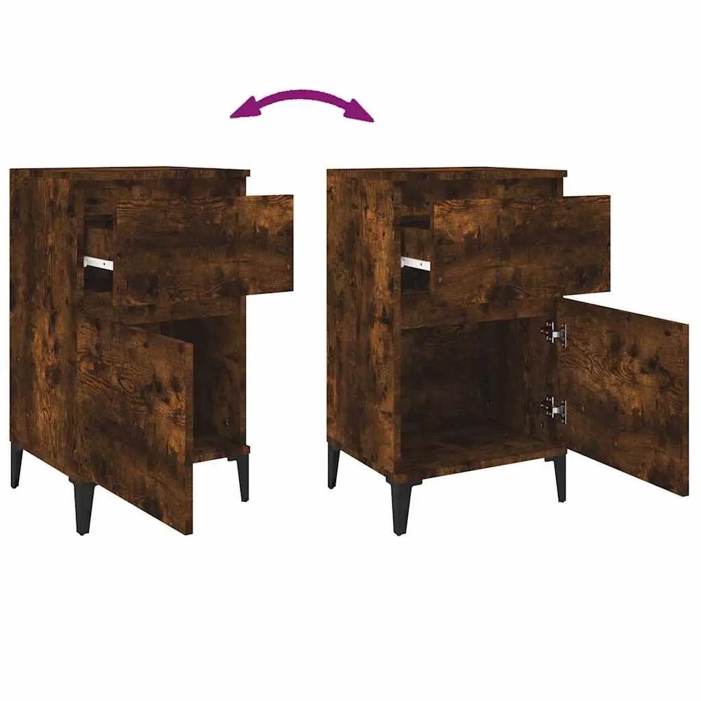 Bedside Cabinets Brown 40x35x70 cm Engineered Wood Storage Furniture 2 Piece
