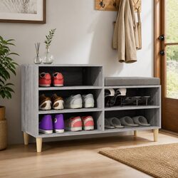 Shoe Cabinet Grey Sonoma 102x36x60cm Storage Organiser Engineered Wood