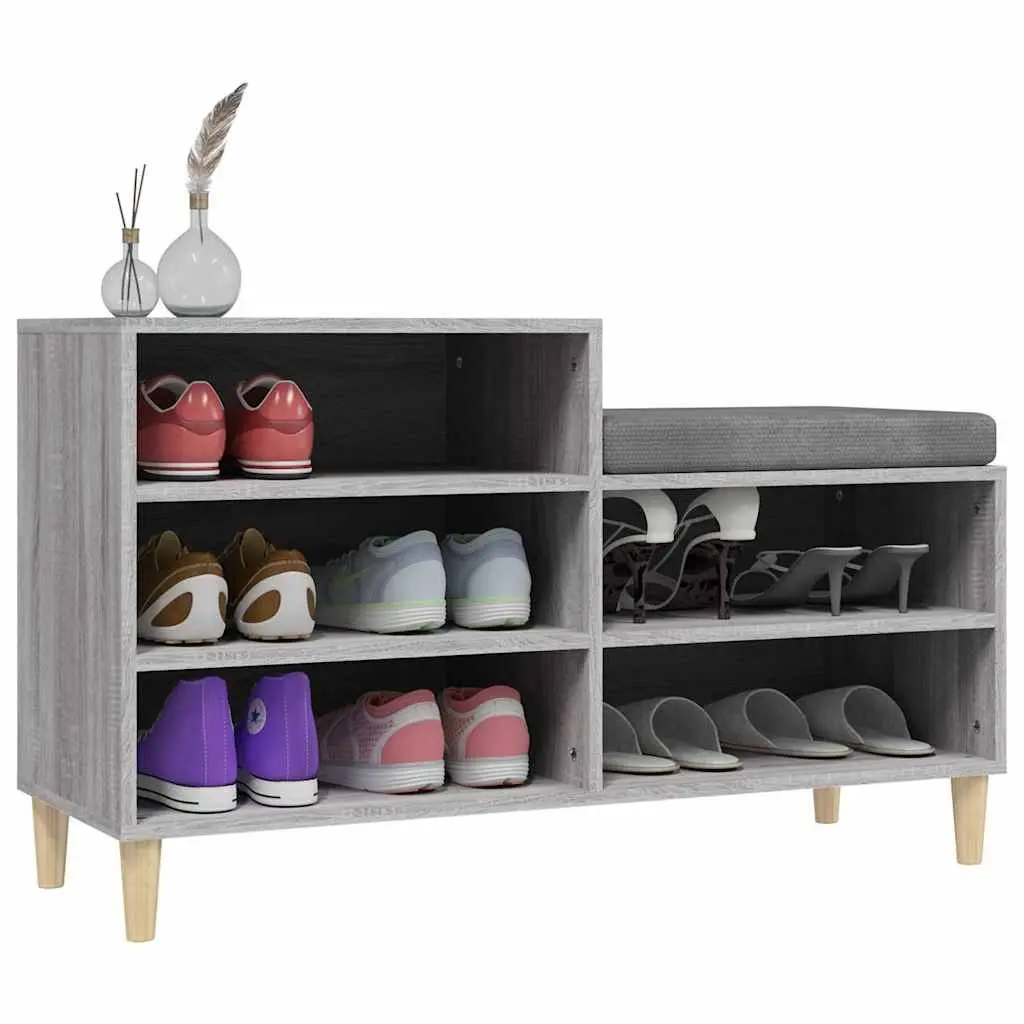 Shoe Cabinet Grey Sonoma 102x36x60cm Storage Organiser Engineered Wood