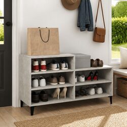 Grey Shoe Cabinet with 5 Shelves