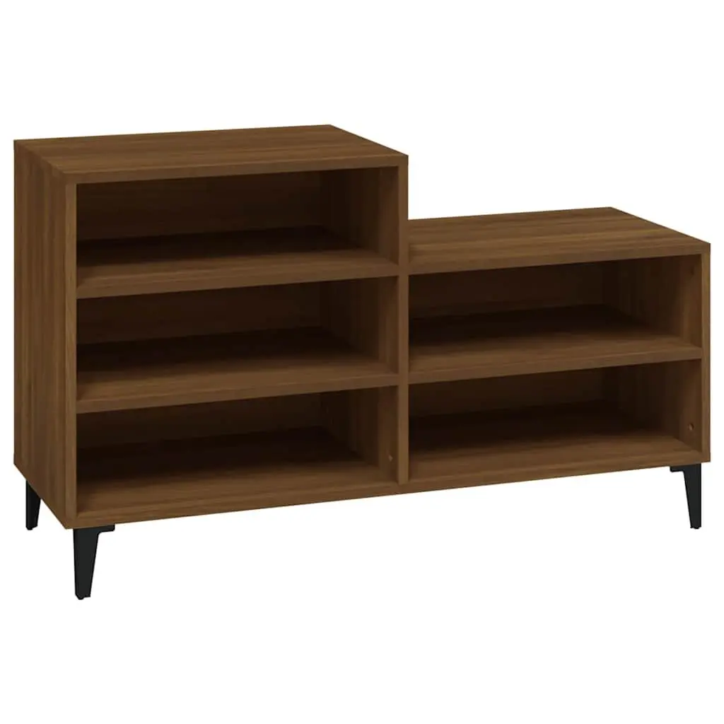 Shoe Cabinet Brown 102x36x60cm Engineered Wood 5 Shelves Storage Rack