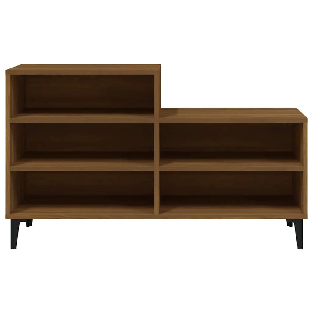 Shoe Cabinet Brown 102x36x60cm Engineered Wood 5 Shelves Storage Rack