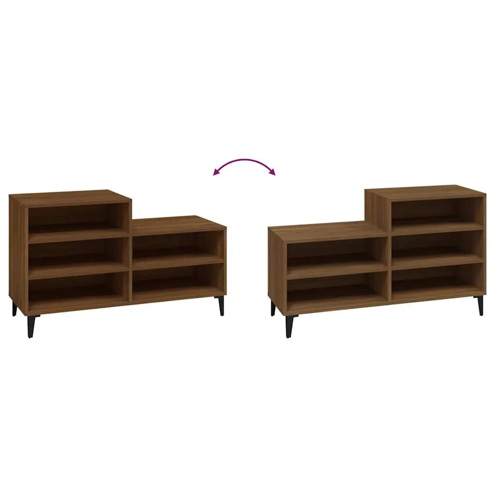 Shoe Cabinet Brown 102x36x60cm Engineered Wood 5 Shelves Storage Rack
