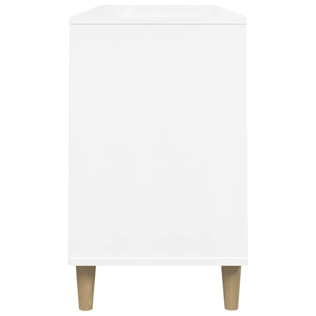 Shoe Cabinet High Gloss White Engineered Wood Multiple Storage Compartments Stable Top Surface