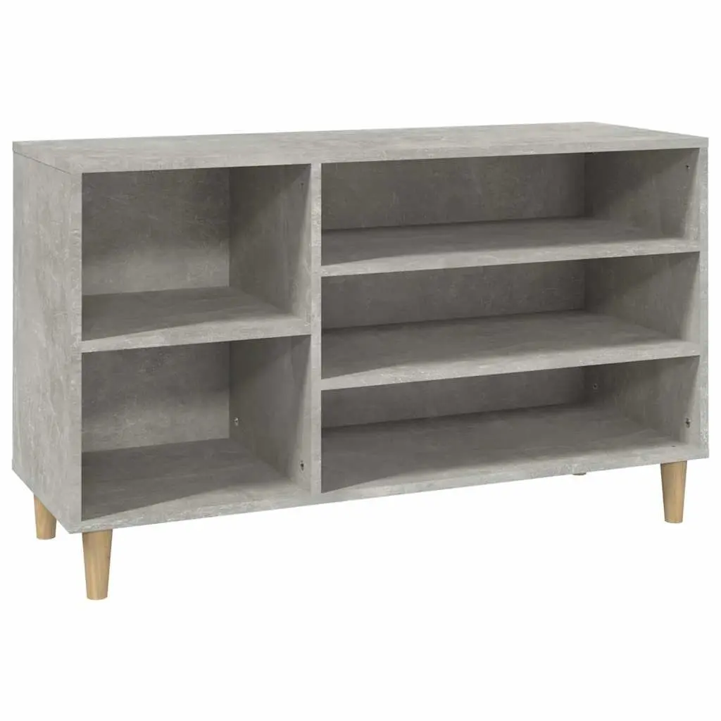 Shoe Cabinet Grey Engineered Wood Storage Organiser Compact Hall Furniture 102x36x60cm