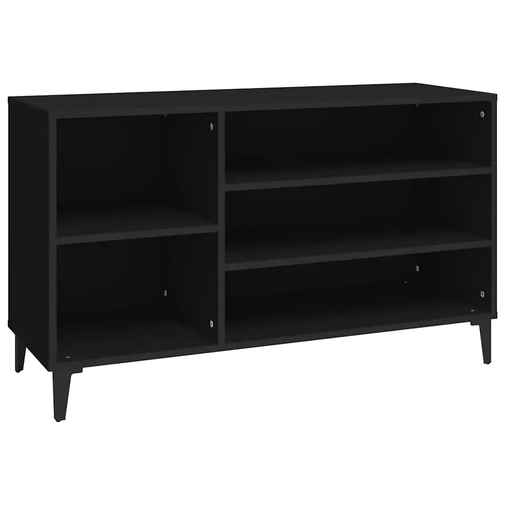 Shoe Cabinet Black 102x36x60 cm Storage Organiser Engineered Wood Hallway