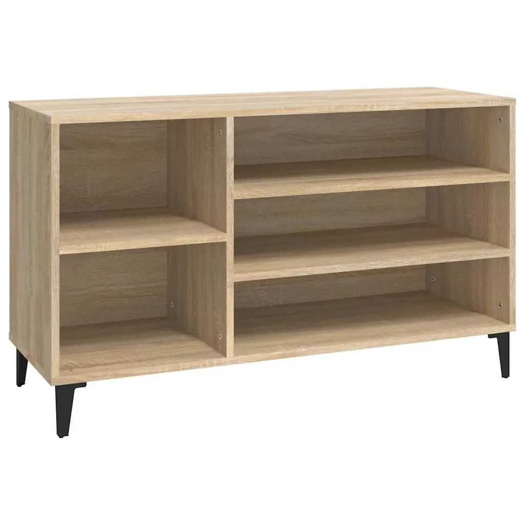 Shoe Cabinet Beige Engineered Wood Storage Organiser with Multiple Compartments