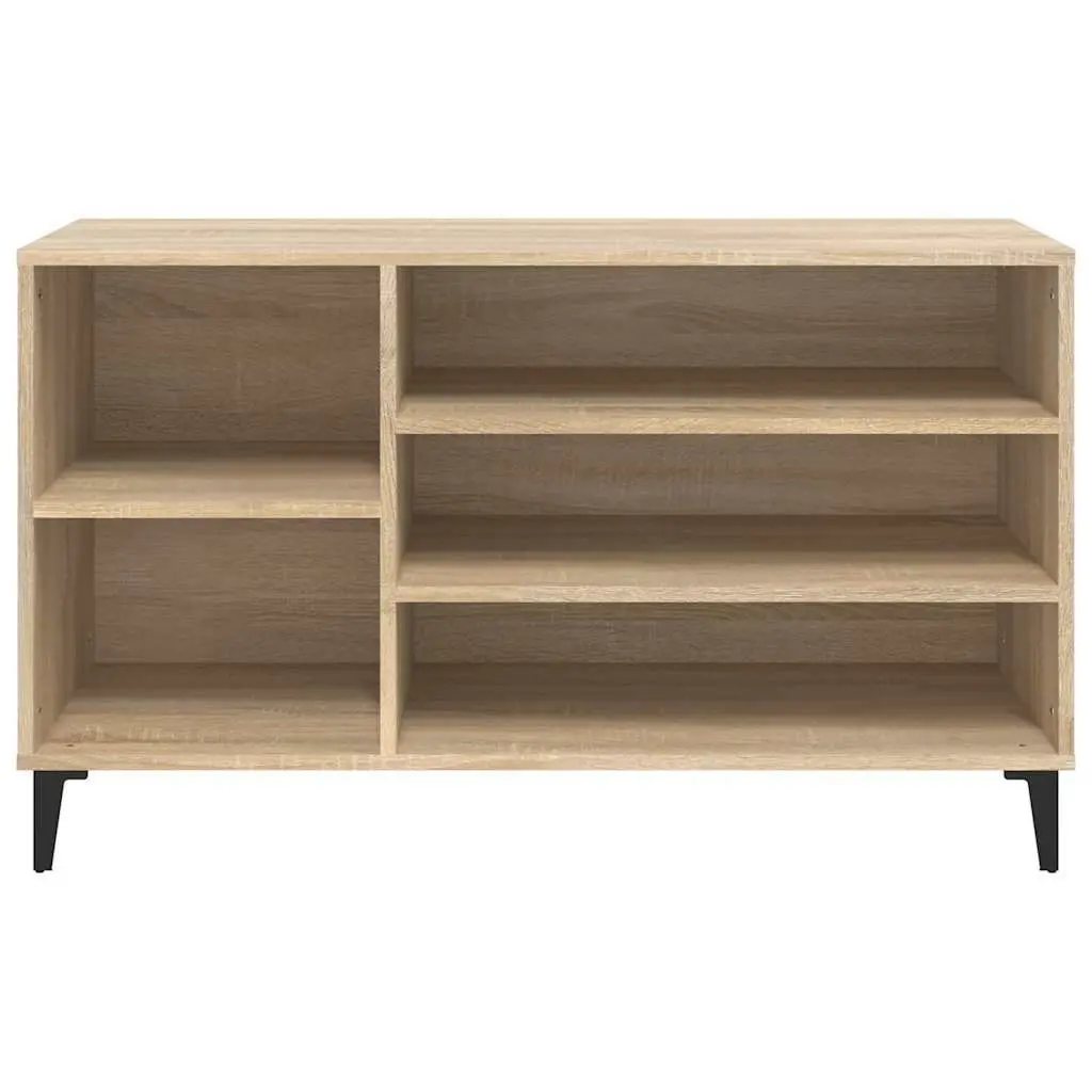 Shoe Cabinet Beige Engineered Wood Storage Organiser with Multiple Compartments