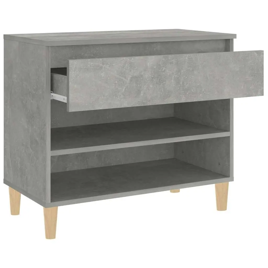 Shoe Cabinet Grey Engineered Wood 70x36x60cm Storage Organiser for Hallway
