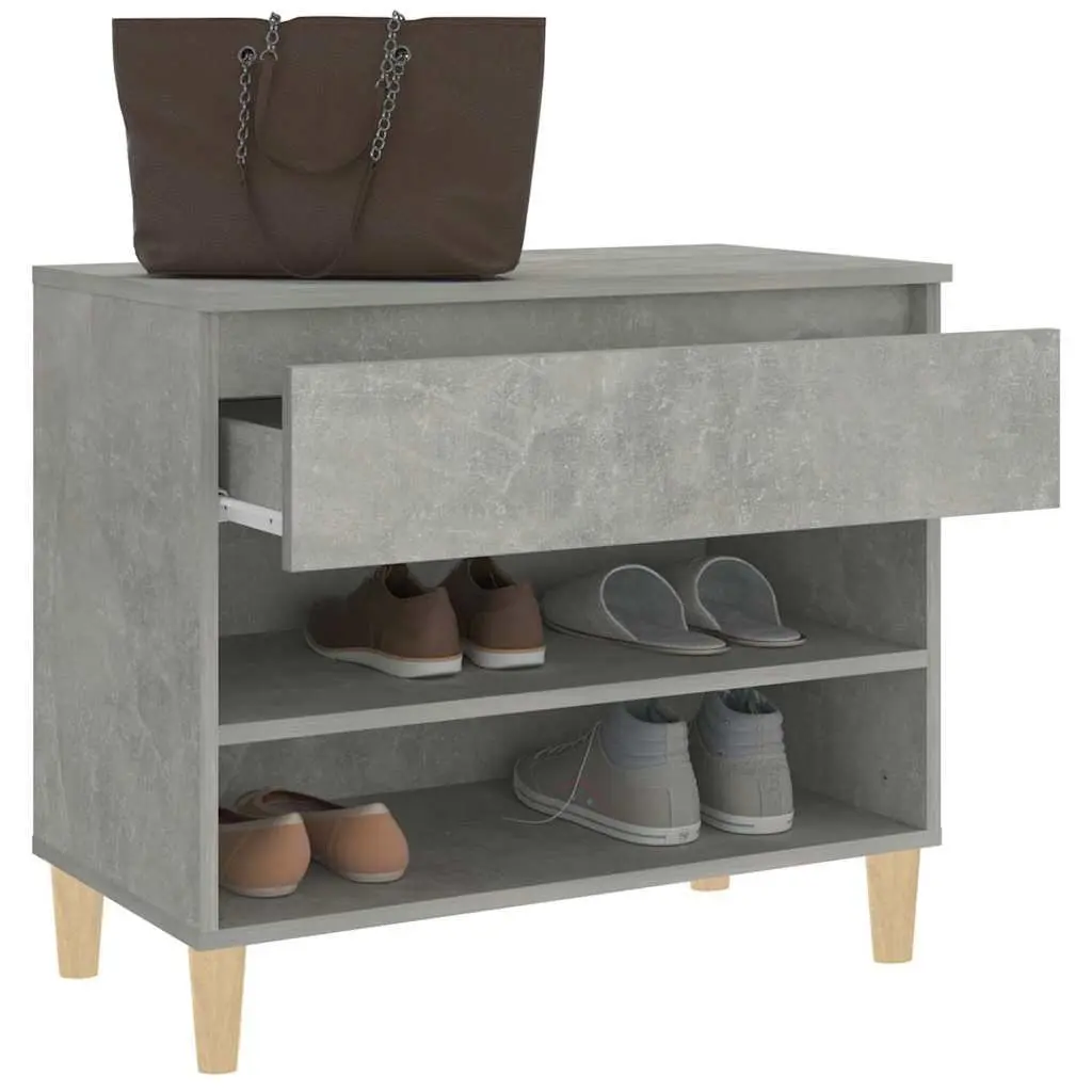 Shoe Cabinet Grey Engineered Wood 70x36x60cm Storage Organiser for Hallway