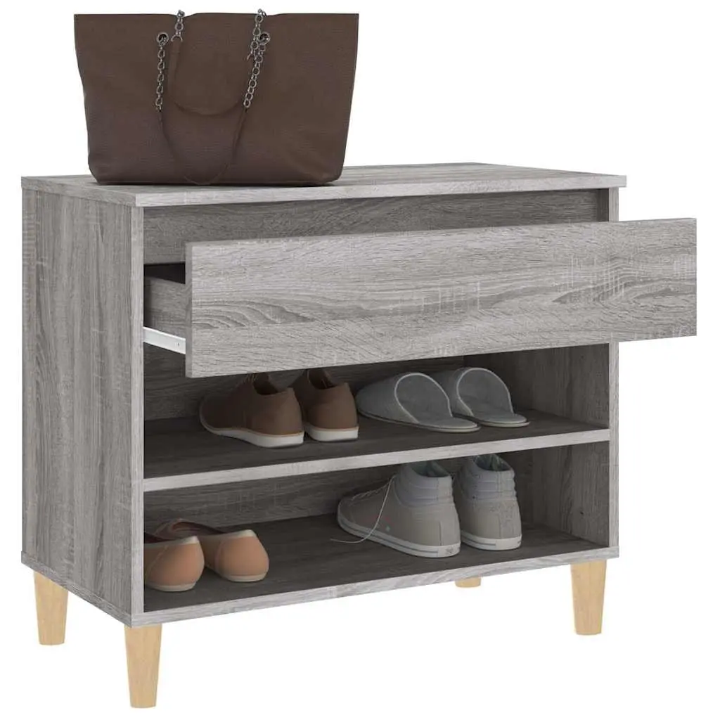 Shoe Cabinet Grey Sonoma 70x36x60 cm Storage Organiser Engineered Wood