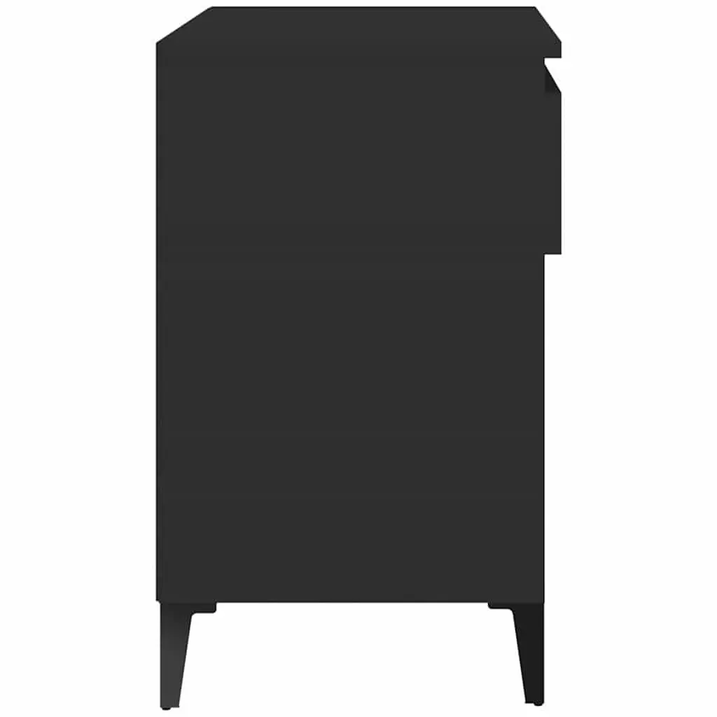 Shoe Cabinet Black 70x36x60cm Engineered Wood 2 Compartments Storage Organiser