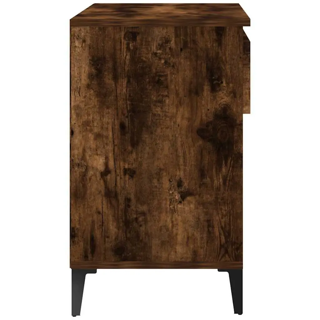 Shoe Cabinet Brown Engineered Wood 2 Compartment Storage Organiser